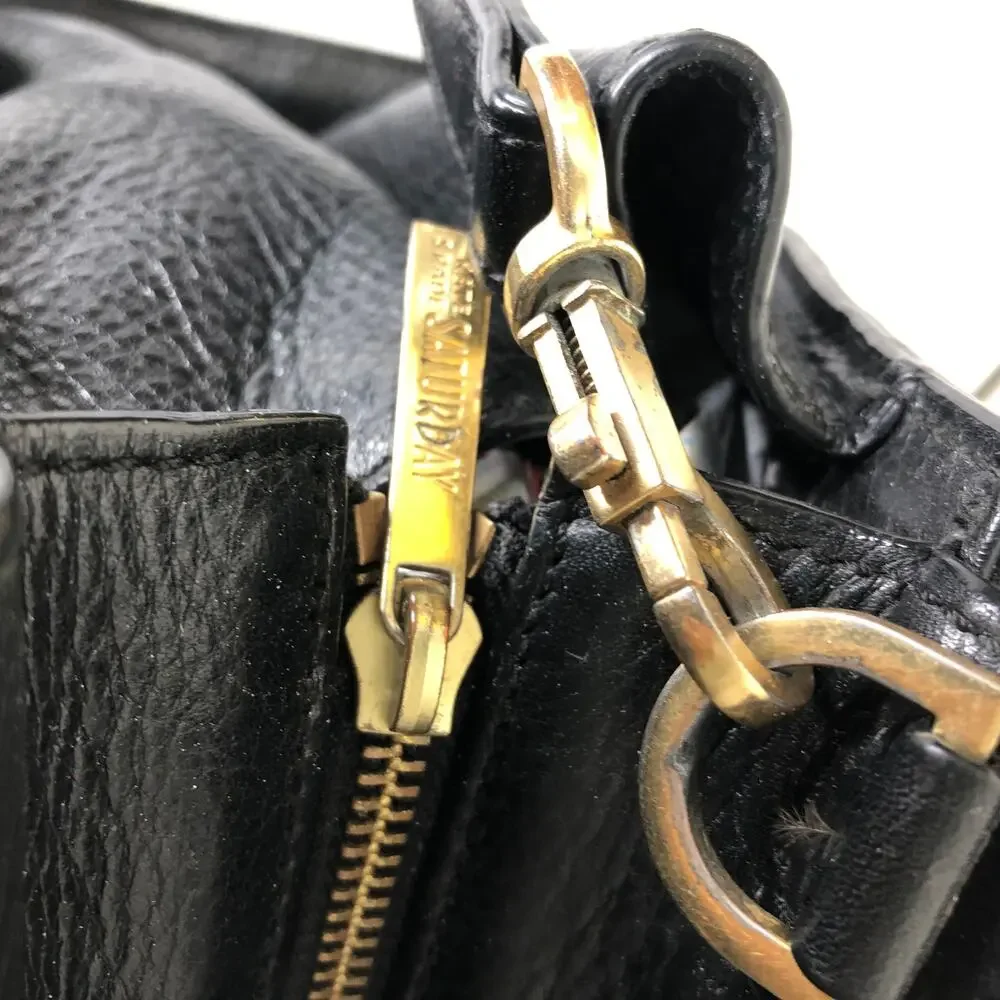 Kate Spade Saturday Black Leather Satchel Small Crossbody Bag Zip Top Purse